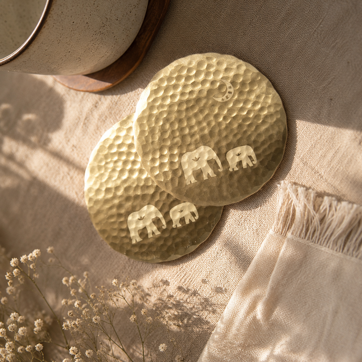 Round Brass Coasters
